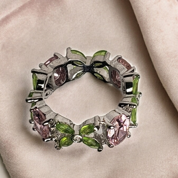 NEW Pink & Green Styled Stones by Camille Lucie - Size 5.5 - Picture 4 of 5